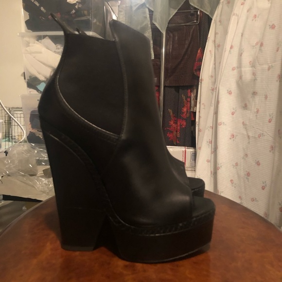 Giuseppe Zanotti Open Toe Cutout Wedge Boots 39.5 - Picture 6 of 7